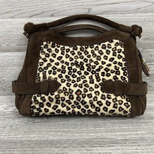 NWT LA GIOE DI TOSCANA Limited Edition Brown Calf Hair Suede Leather Handbag